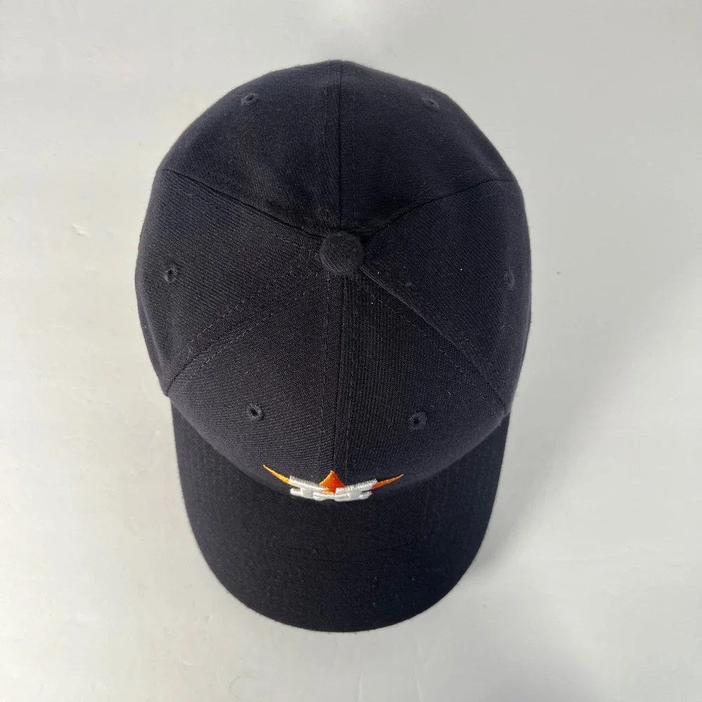 New Era Houston Astros Baseball Cap Black Orange Embroidered‎ Logo Flex Fit S/M